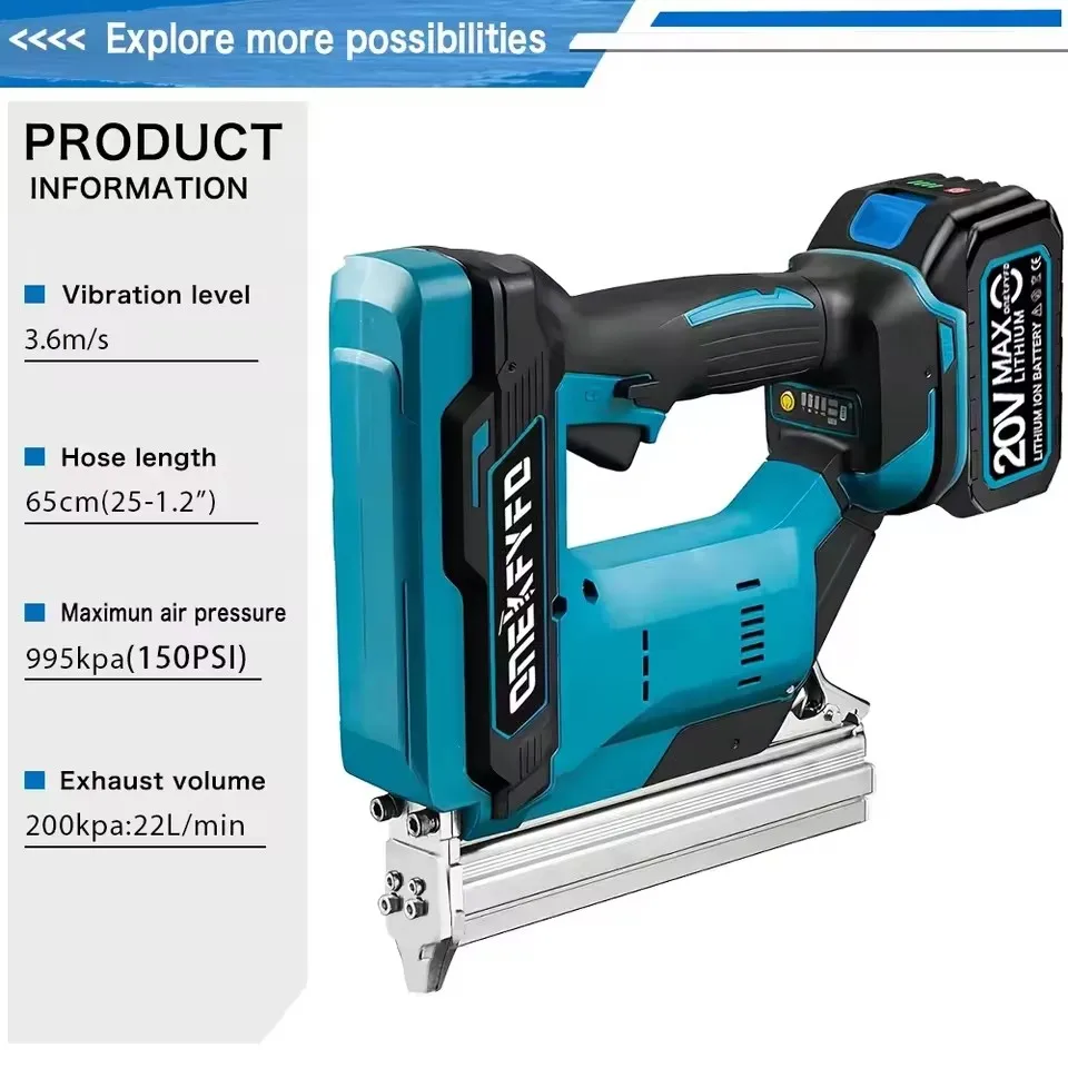 Straight U Staples F30 422 1022 Brushless Wireless Cordless Electric Nail Gun Stapler Nailer + 1set Nails For Makita 18V Battery