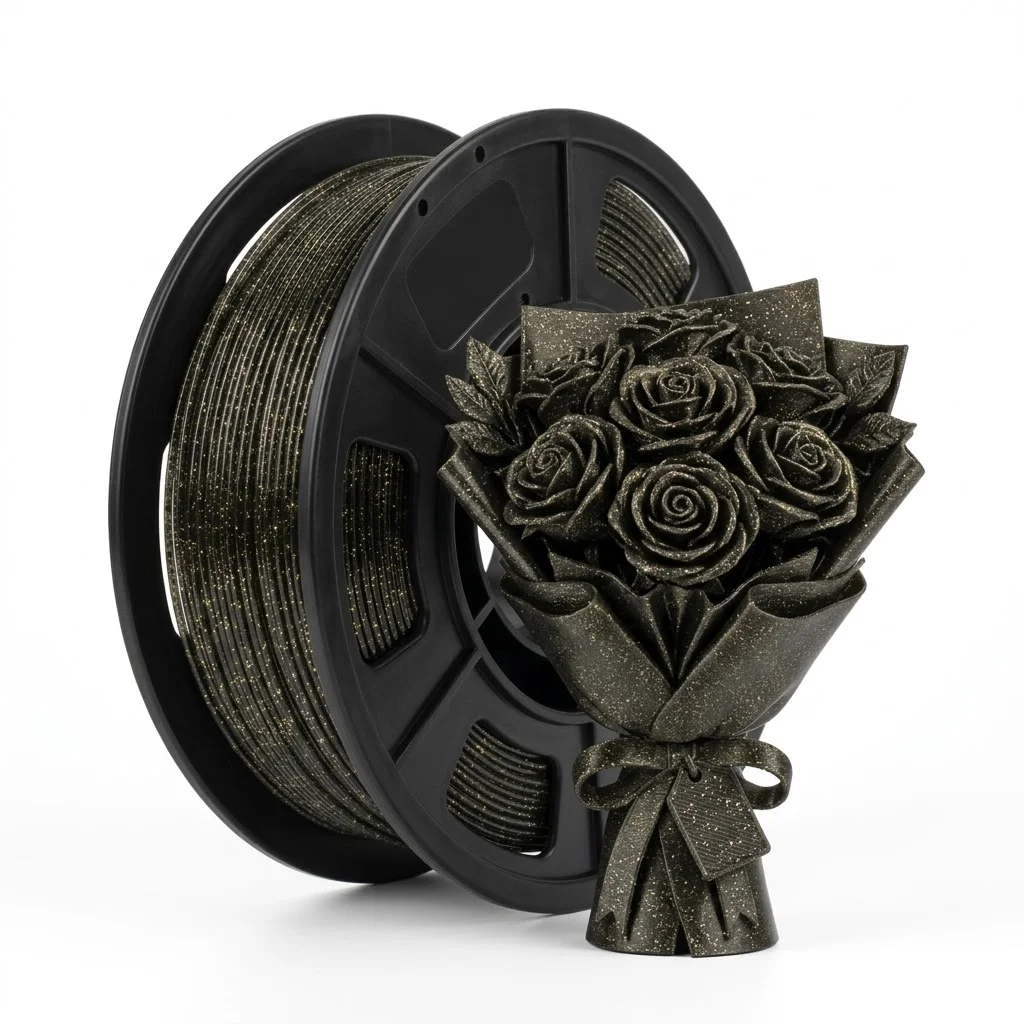 

3D Printer Filament Galaxy Glitter PLA Filament 1.75mm 3D Printing Filament,black Glitter Gold,250g,spool