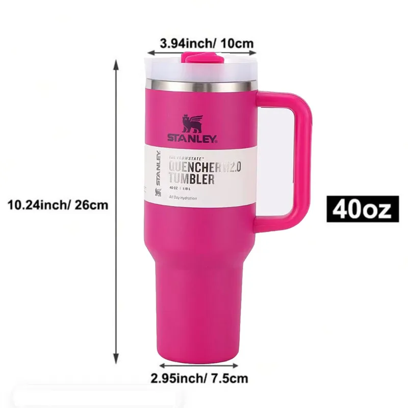 New 40oz 1.18L Tumbler Cup Insulated Thermal Coffee Cup Stainless Steel Travel Mug Vacuum Insulated Cup with Lid and Straws