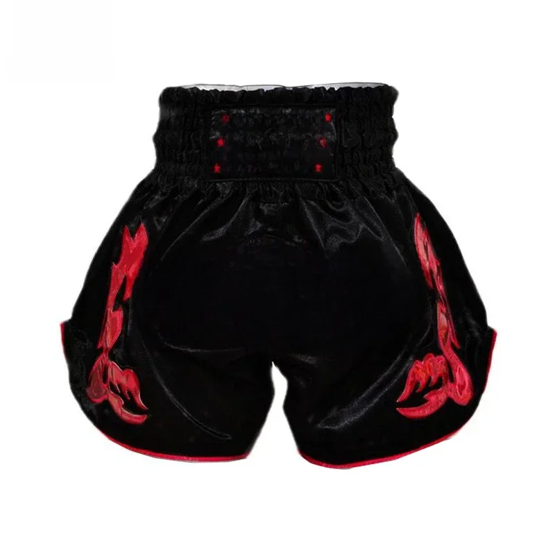 Spodenki Muay Thai męskie dziecięce spodenki bokserskie damskie haftowane satynowe spodnie Kickboxing spodenki MMA Sanda Grappling walka odzież treningowa — zdjęcie 2