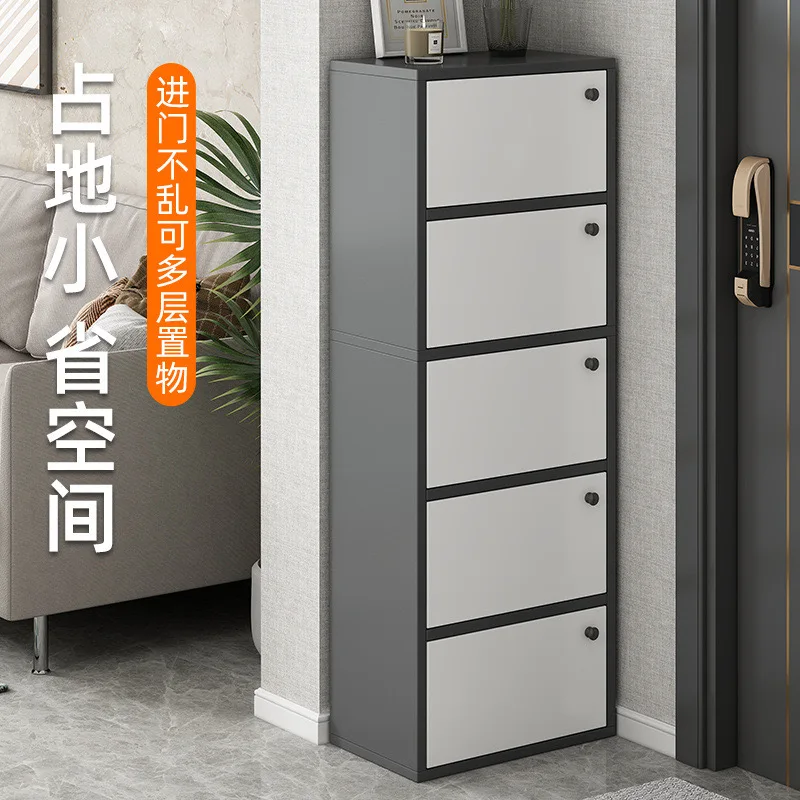 Shoe cabinet household door outside narrow high vertical indoor dustproof large capacity storage locker simple small apartment s