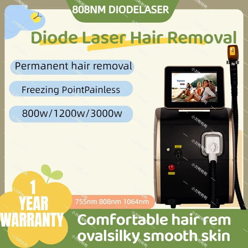 

Portable High Power Ice Cooling Triple Laser 755 808 1064 Device Diode Laser 3 Wavelength Painless 808nm Hair Removal Machine