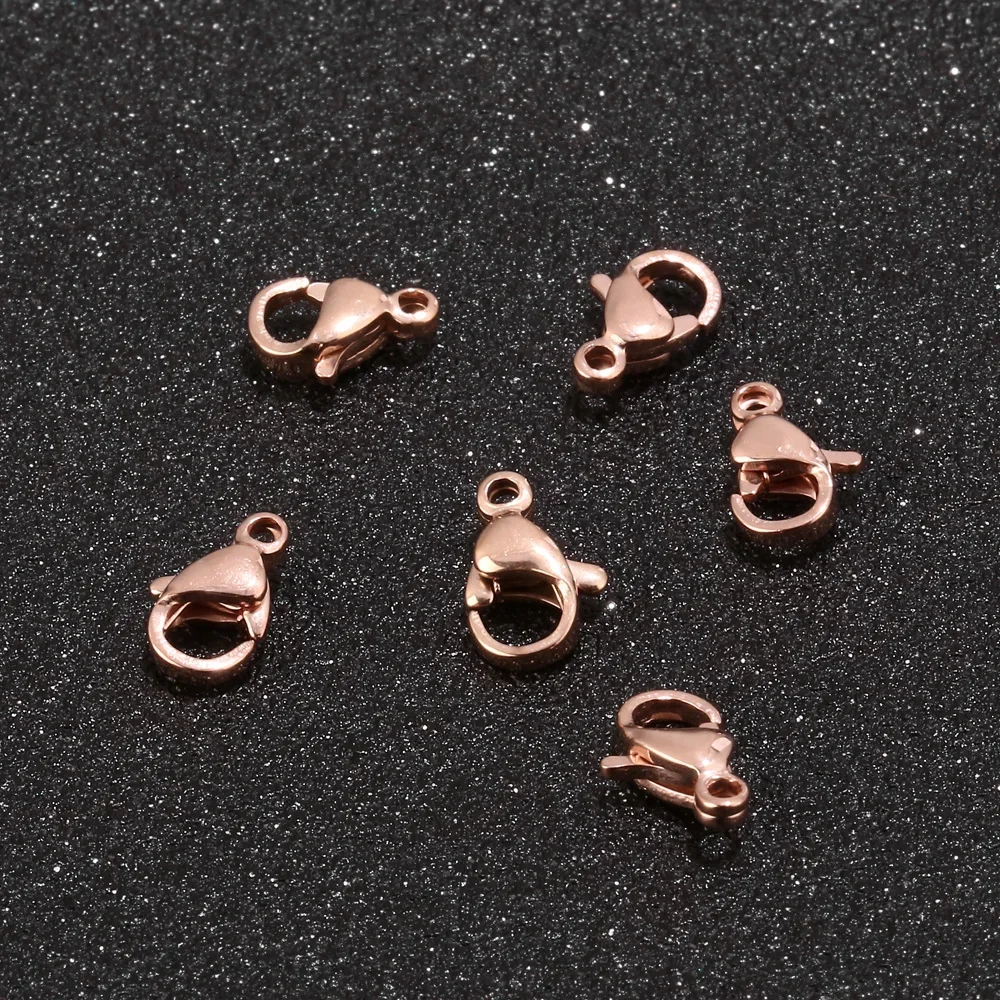 60 Pcs Rose Gold Rvs Kreeft Sluitingen Voor Sieraden Kettingen Maken Diy Bevindingen - afbeelding 2