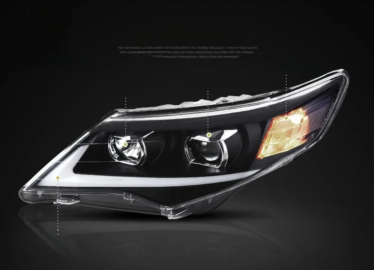 2 SZTUKI Zespół reflektorów samochodowych do Toyoty Camry 2012 2013 2014 Reflektor LED Samochodowe światła tuningowe Części Plug And Play — zdjęcie 2