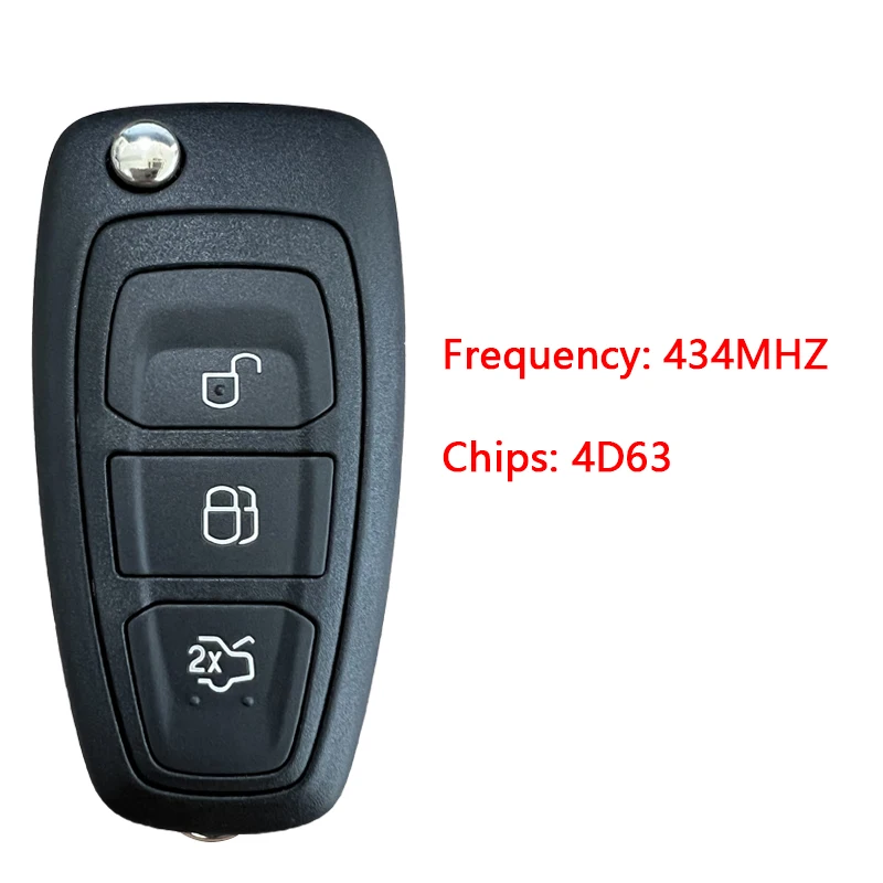 

CN018047 For Ford Mondeo Focus C-Max Grand Galaxy S-Max 3 Buttons Flip Remote Car Key Fob 433MHz with 63+ CHIP 5WK49986