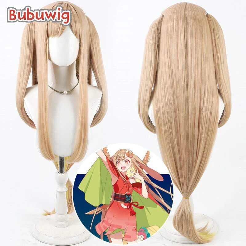 Bubuwig Synthetic Hair Kaguya Cosplay Wigs Cosmic Princess Kaguya! Kaguya 100cm Long Straight Mixed Blonde Wig Heat Resistant