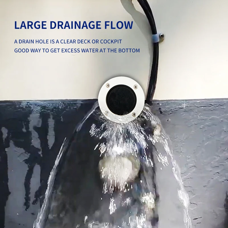 Marine Drain Valve with Check Valve - Leak-Proof Water Drainage Solution for Boats