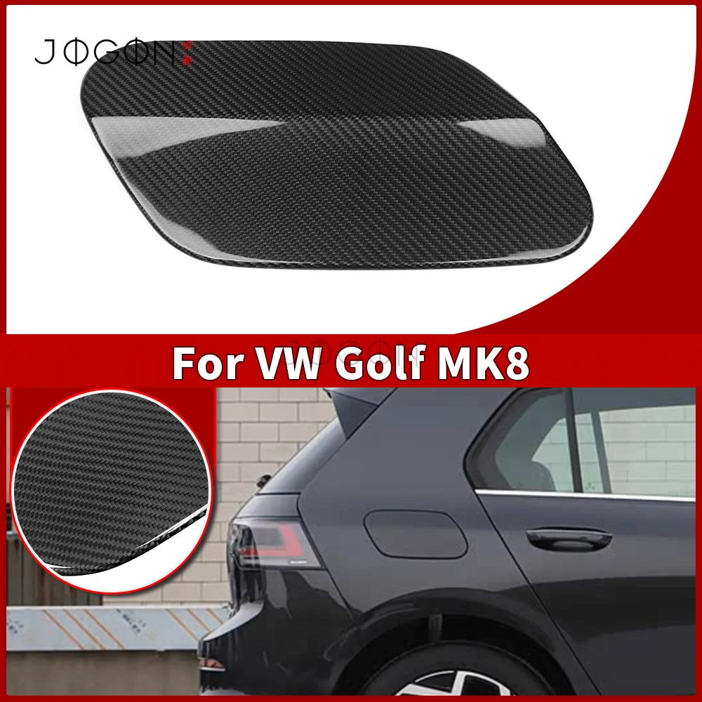 For VW Golf MK8 MK8.5 GTI R Line 2022+ Real Carbon Fiber Exterior Fuel Tank Cap Cover Trim Stick-on
