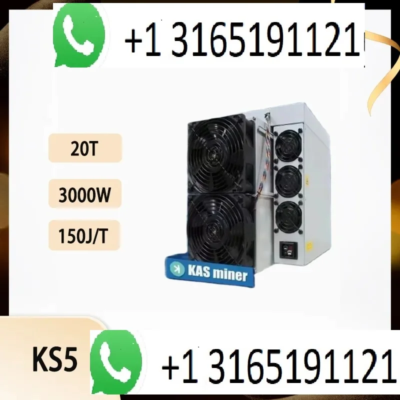 S.  FACTORY SALES BUY 5 GET 3 FREE New BITMAIN Antminer KS5 20T 3000W Kaspa Miner KAS kHeavyHash Air-cooling Miner With PSU