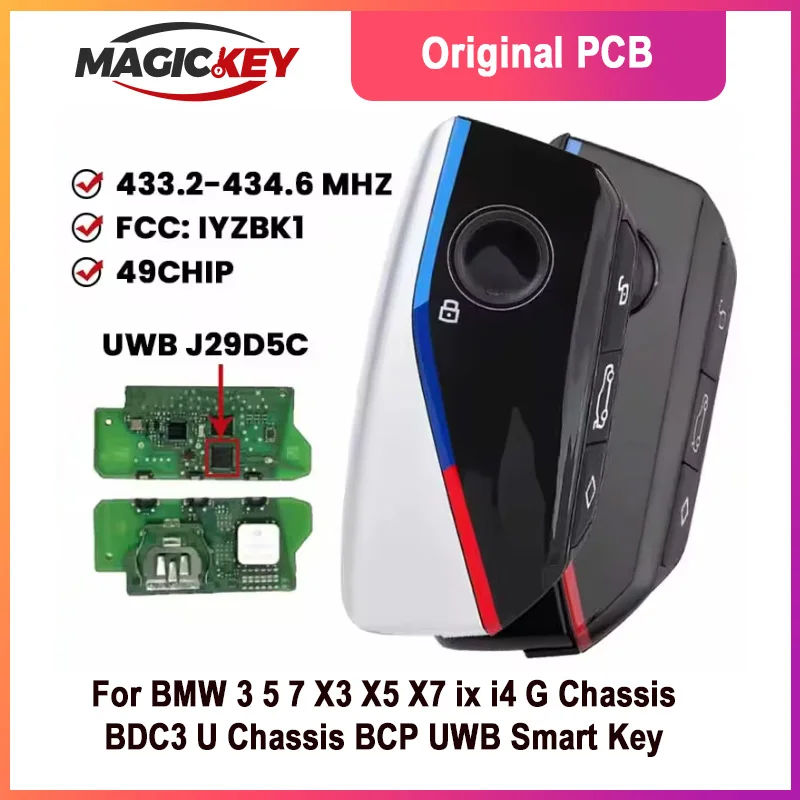 

MAGICKEY Original PCB ID49 Chip with J29D5C UWB 434MHz for BMW 3 5 7 X3 X5 X7 iX G Chassis BDC3 U Chassis BCP UWB Smart Key