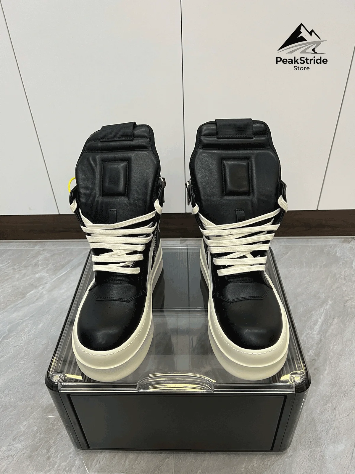 ماركة أحذية منصة الرجال سميكة سوليد من 6 سنتيمتر حقيقية حذاء من الجلد النساء عالية أعلى أحذية رياضية الدانتيل متابعة سستة حذاء من الجلد للنساء