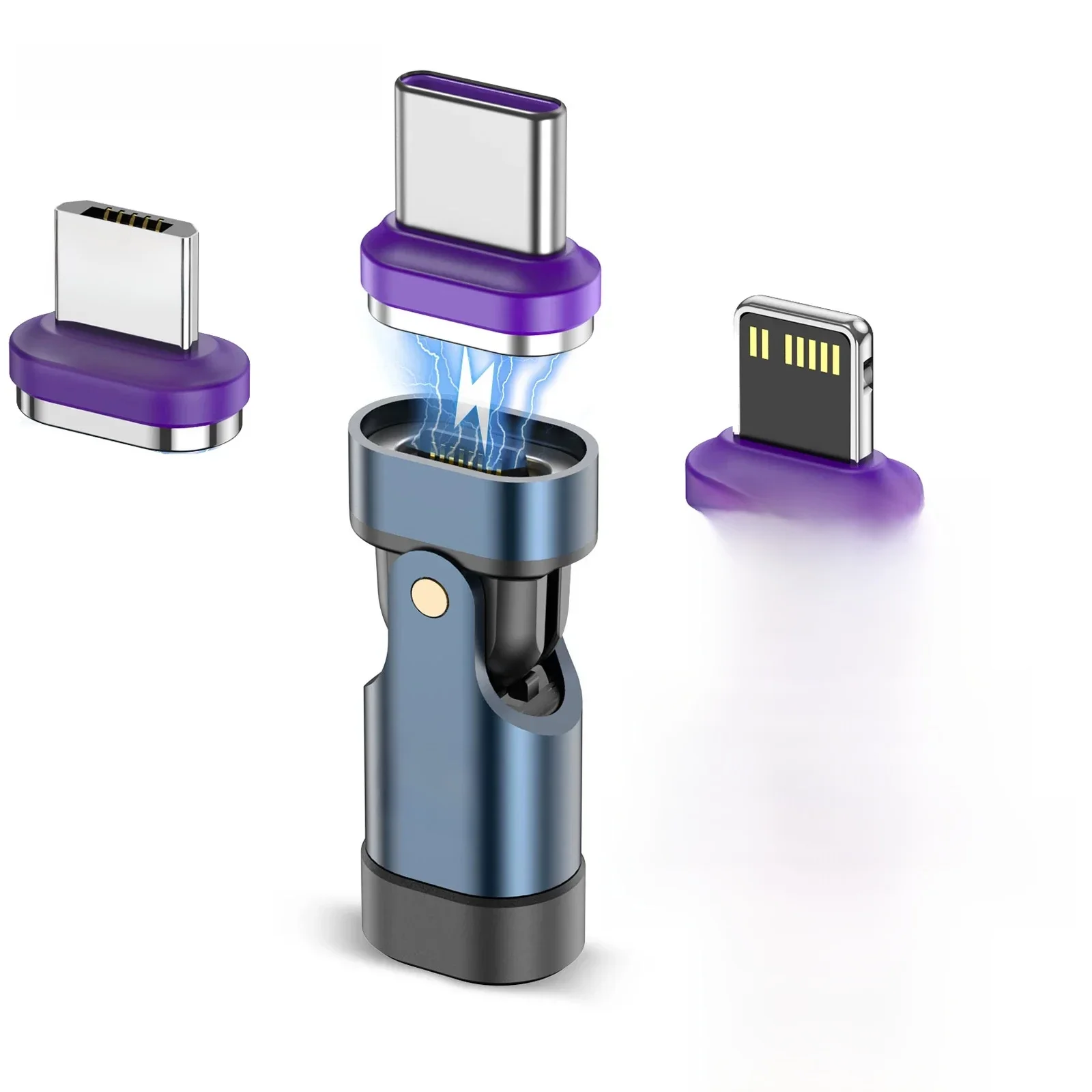 USLION 240 W Typ-C-Adapter, USB-C auf Typ-C-Schnellladekabel, magnetischer USB-C-Buchse-Konverter für MacBook, iPhone 16 15 Xiaomi