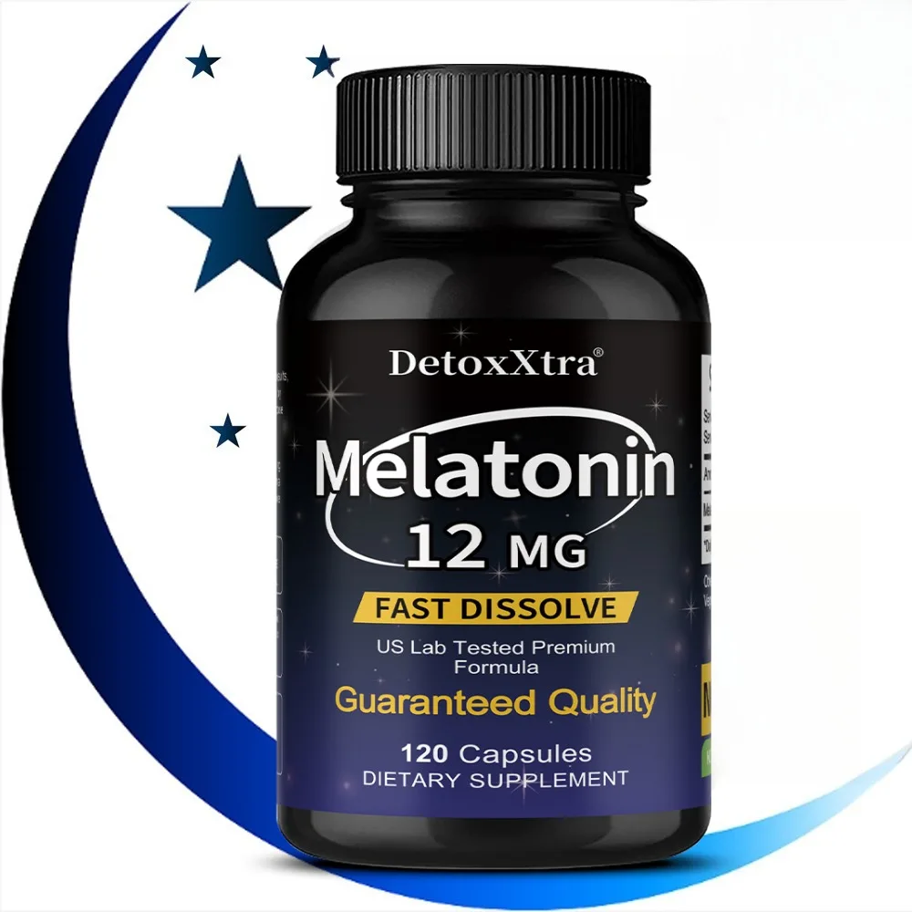 Melatonin 12mg - Helps Nourish Nerves, Relieves Sleep Disorders and Improves Energy Levels