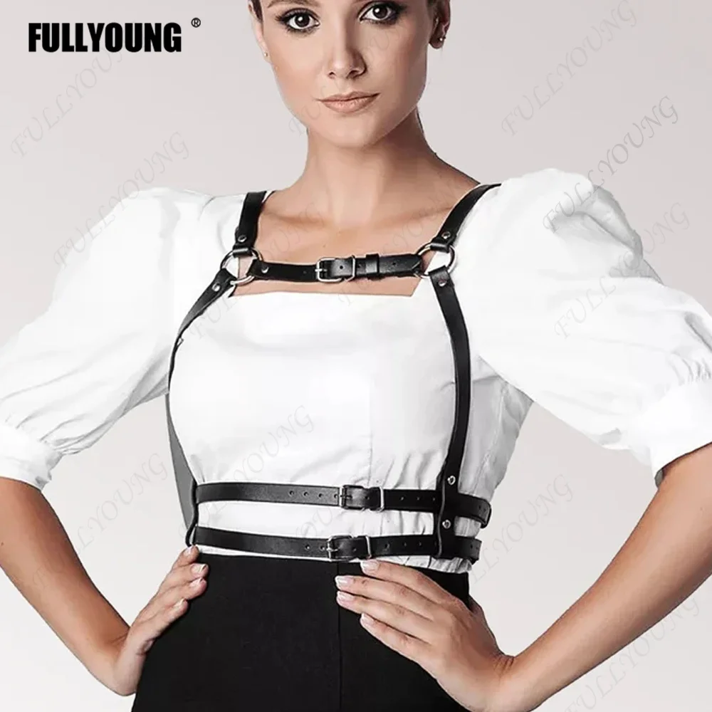 Fashion Women PU Leather Harness Belt High Quality Luxury Underwear Strap Belt Apply to Shirt and Dress Accessories Adjustable