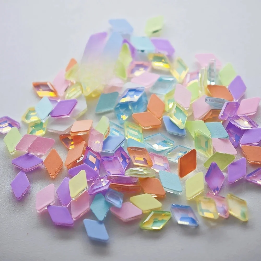 100/500 pièces 3x5/4x6/5x8mm couleur opale moka fond plat verre diamant été petite taille Mini strass bricolage accessoires