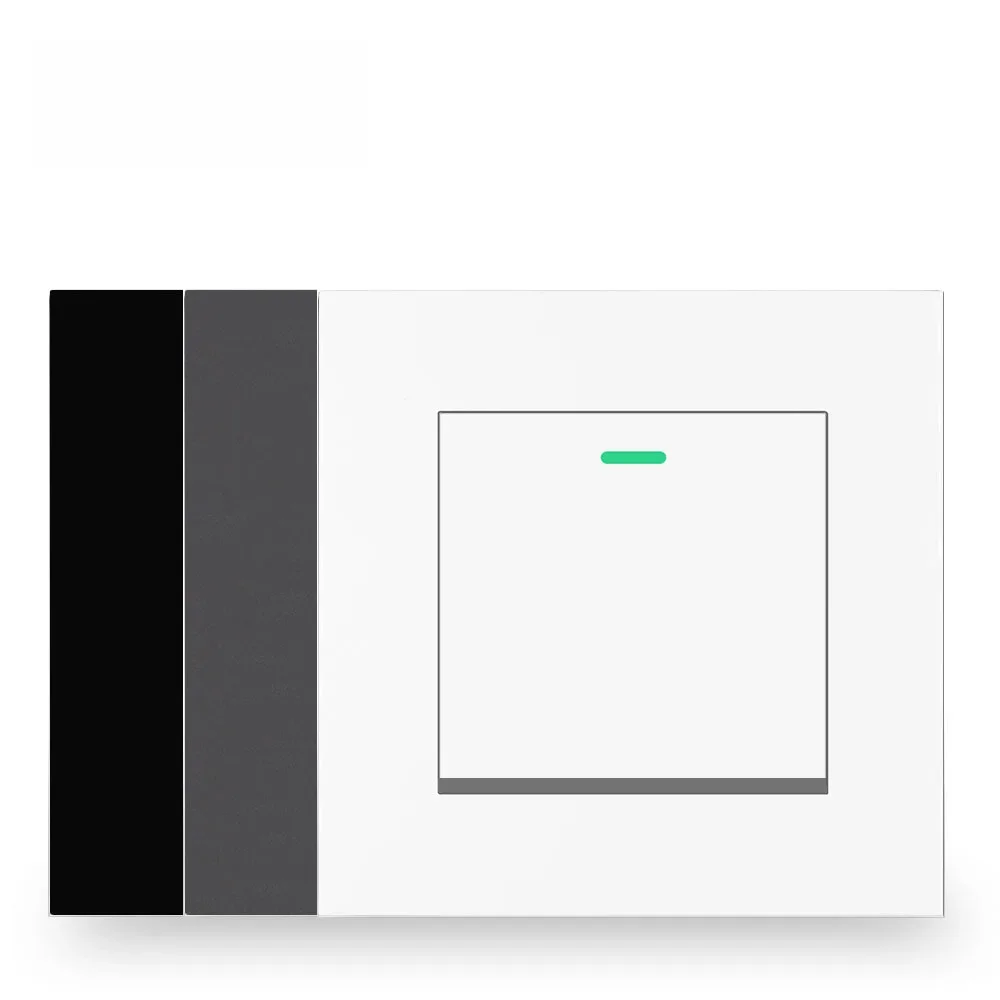 Delviz 1 Gang 2 Way Lamp Switch, bez logo panel PC, AC 110V ~ 250V, plastikowy wpuszczany kontroler zasilania, 16A przycisk oświetlenia ściennego ​ przełącznik — zdjęcie 2