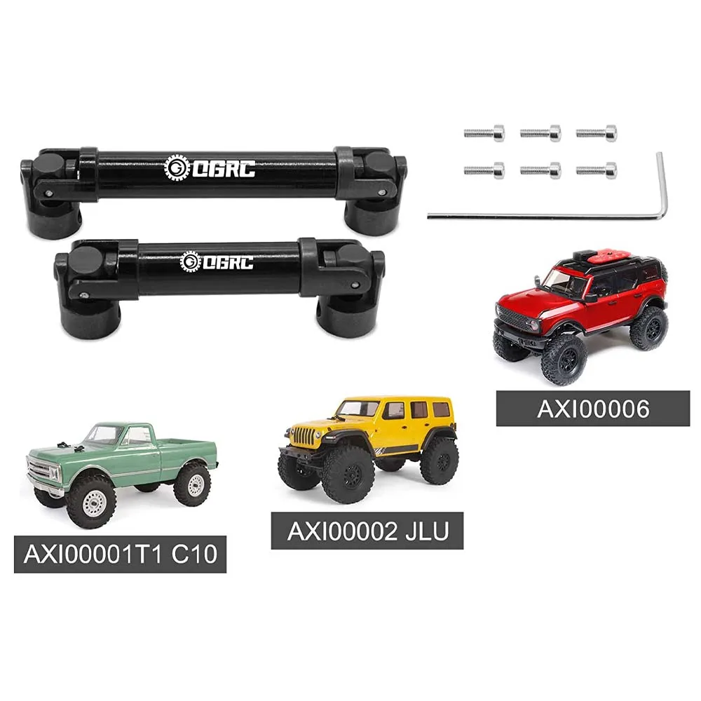 OGRC 2Pcs Center Driveshaft Steel Drive Shaft for Axial SCX24 C10 AXI00001 JLU AXI00002 Bronco AXI00006 Upgrate Parts
