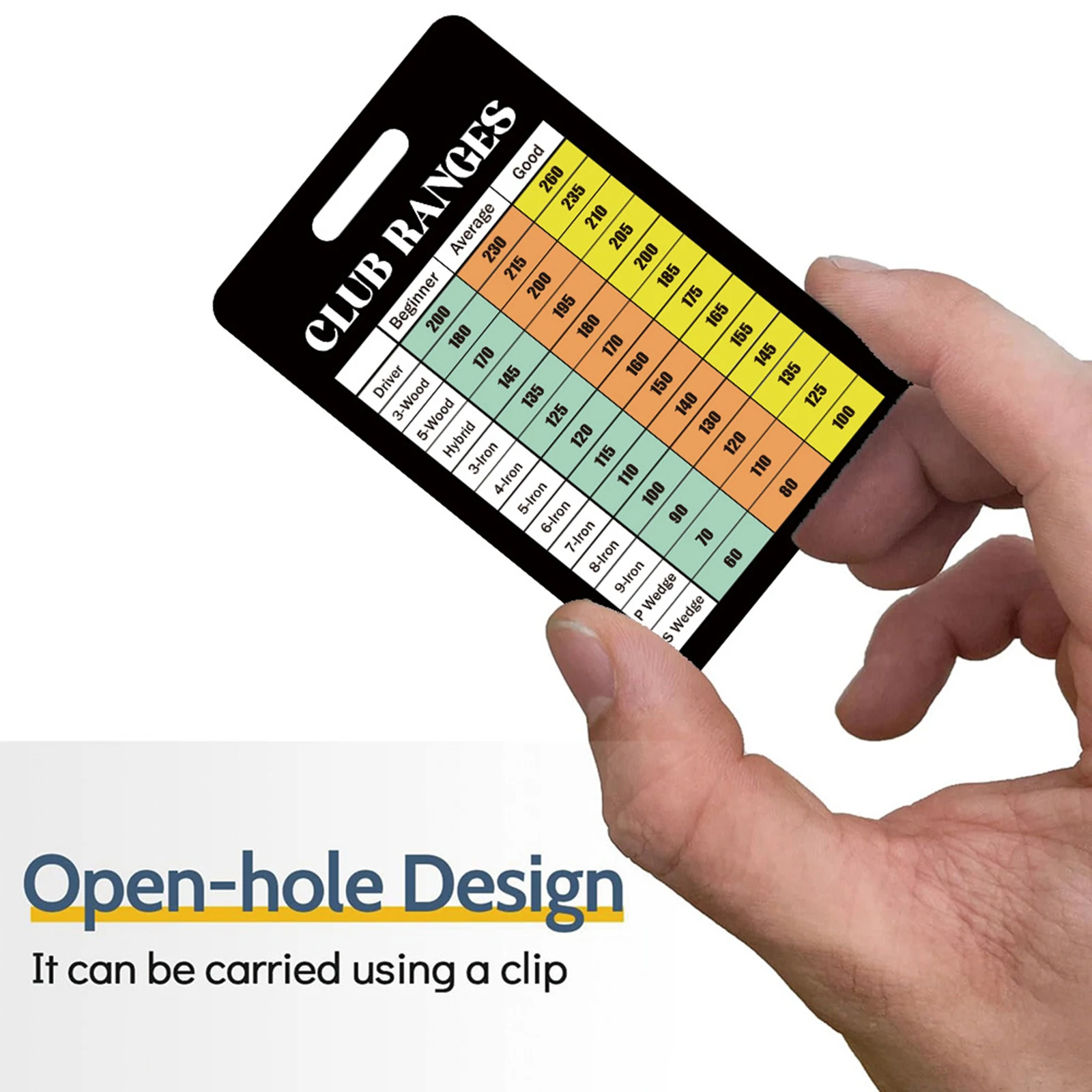 

Golf Club Range Chart Card Gift for Beginners Seasoned Golfers Men and Women Golf Yardage Book Yardage Card Easily Carry tool