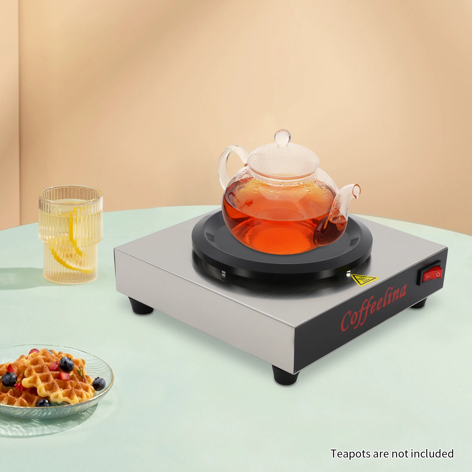 

Коммерческий подогреватель кофе с одной конфоркой, подогревающая пластина - 80 Вт, 176 г. ℉ , Нержавеющая сталь, антипригарное покрытие для кафе, гостиных