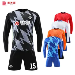 Maglia da calcio a maniche lunghe per bambini da uomo Set fai da te personalizzato 22/23 nuova stagione squadra di allenamento di calcio partita uniforme sportiva per bambini