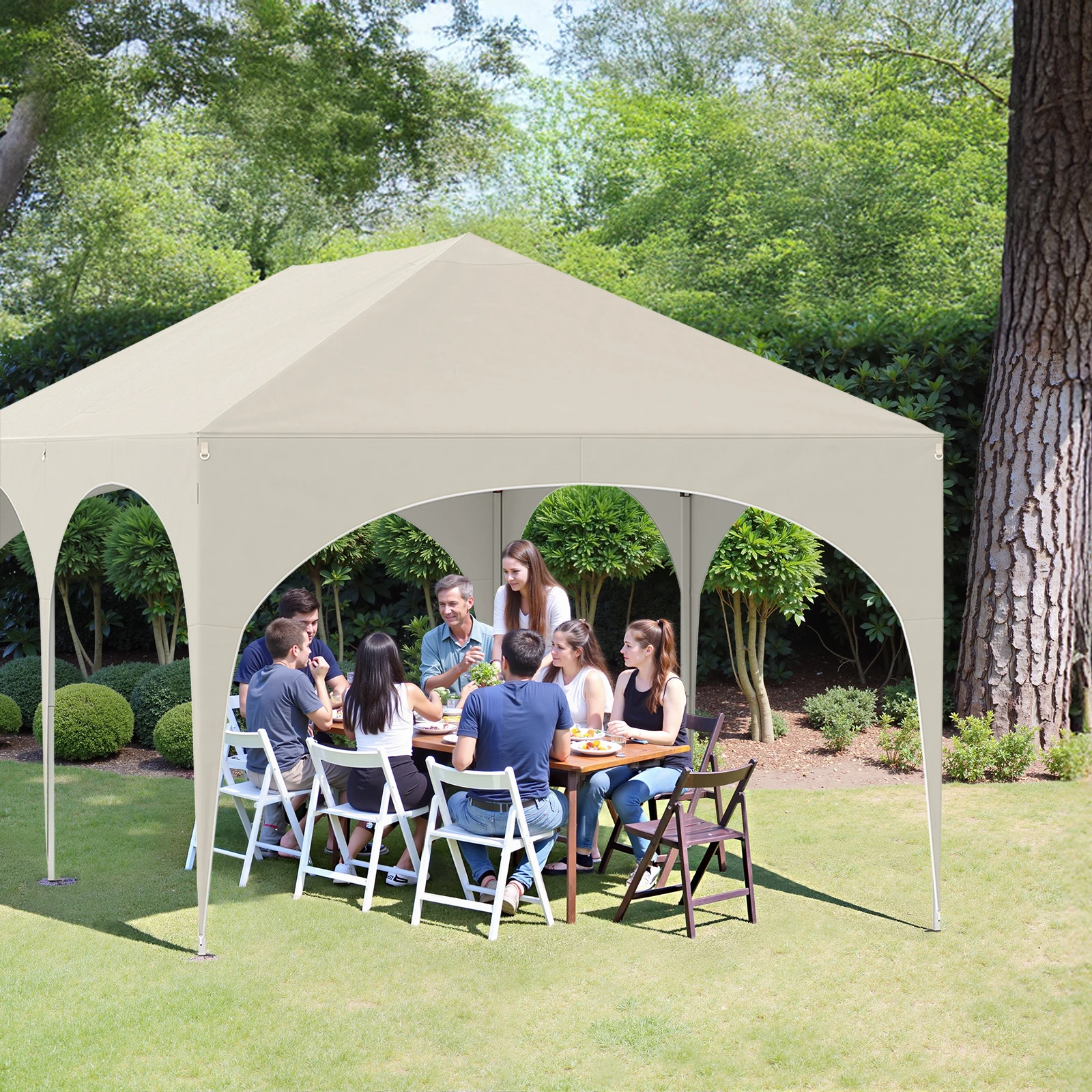 WOLTU 3x6m Gartenpavillon Faltbarer Pavillon mit 6 Seitenwänden Höhenverstellbar Wasserdicht UV-Schutz Partyzelt mit Tasche – Detail 35