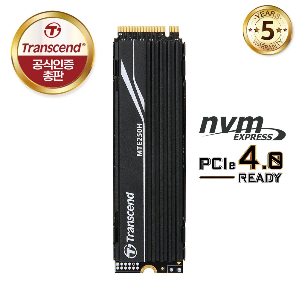 트랜센드 MTE250H M.2 2280 NVMe Gen4 1T/2T/4T TLC 히트싱크 파인인포 Transcend GEN4 SSD