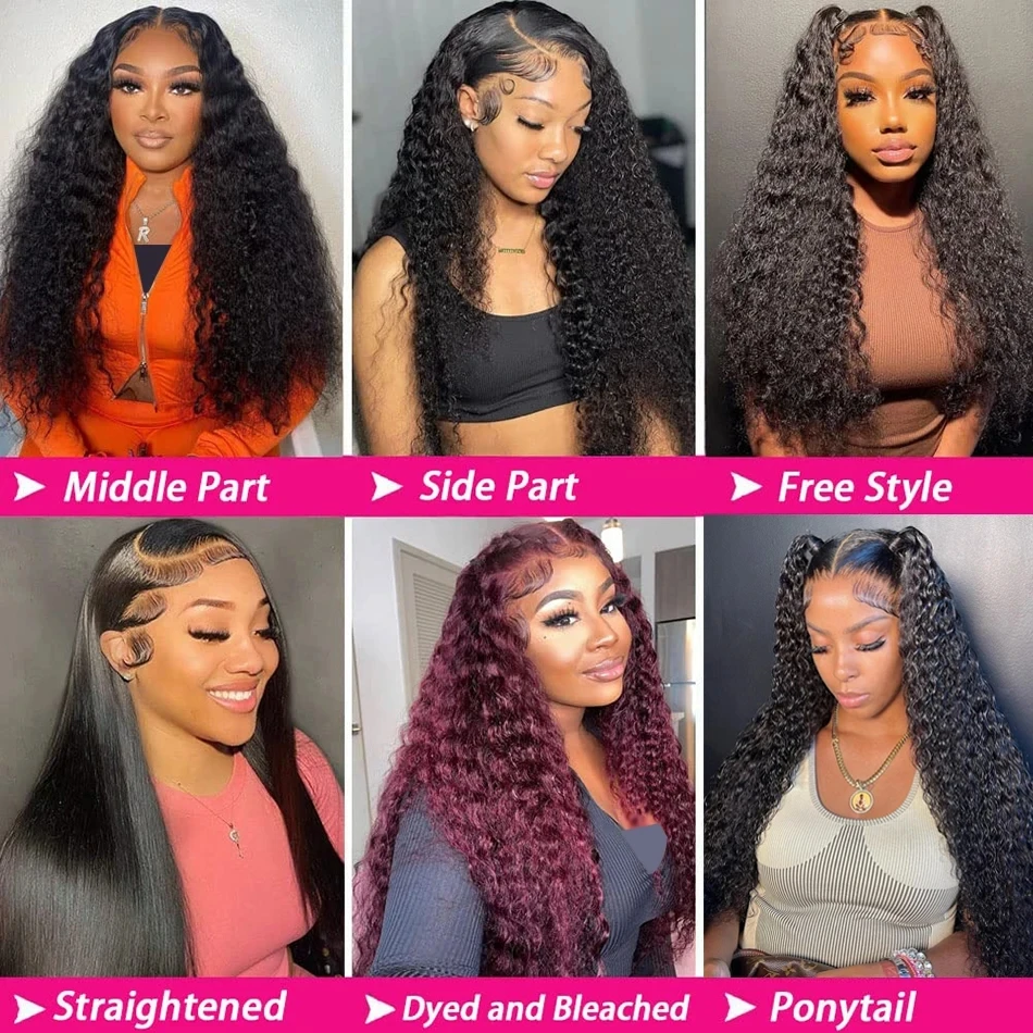 13x6 hd Lace Frontal Human Hair Curly Wigs For Women 13x4 Water Wave Lace Front Wig Glueless Wigs Human Hair Ready to Wear