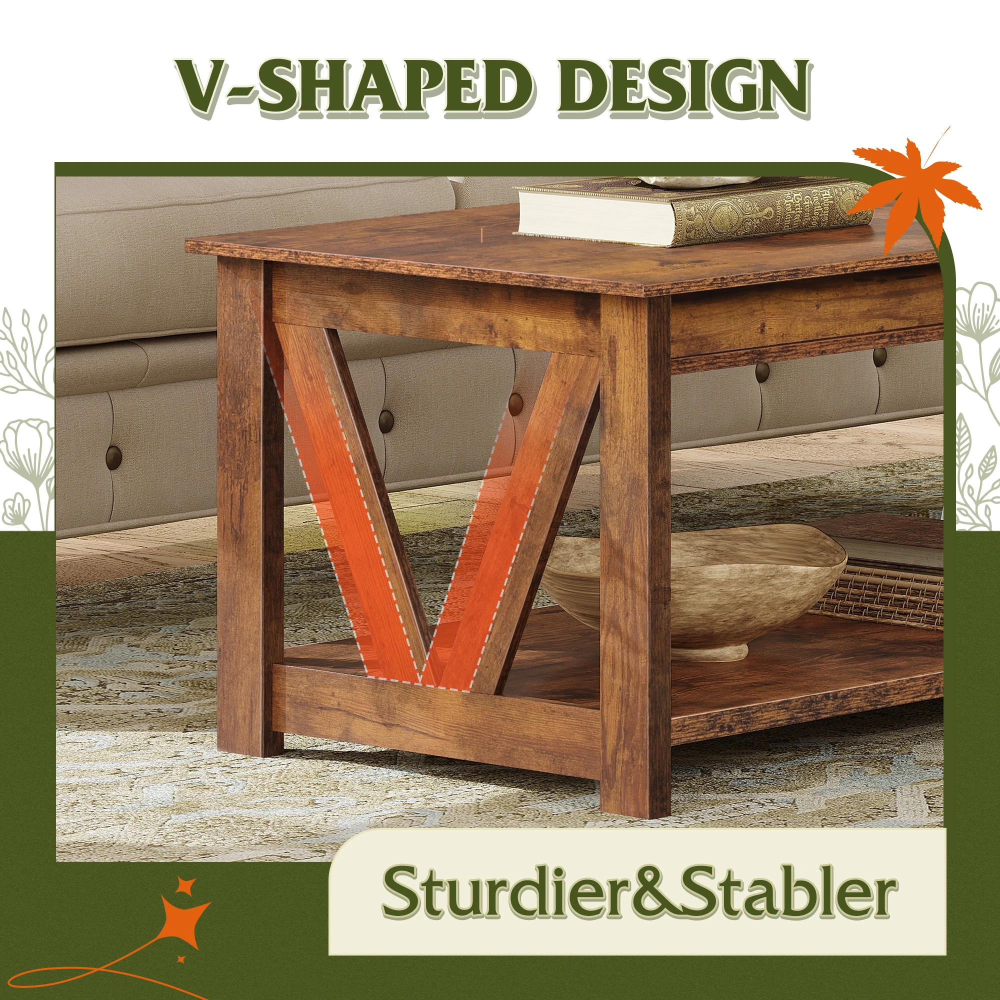 Farmhouse Storage Coffee Table 6