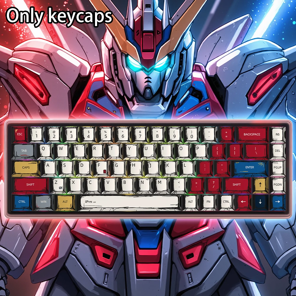 

74/135 key anime keycaps, available in Russian, PBT material, original height, suitable for hot-swappable mechanical keyboards
