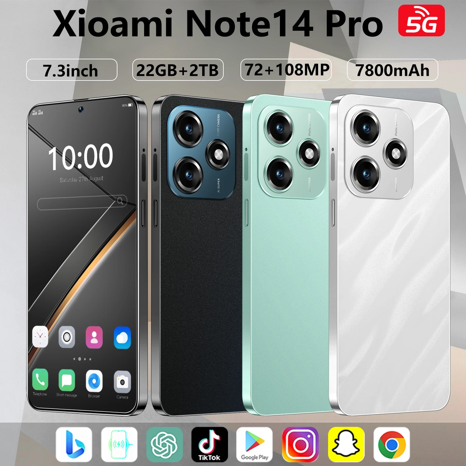 

The phone case is used for Xioami Note14 Pro 5G Android14 Snapdragon 8th Generation 3 Memory Facial Unlock