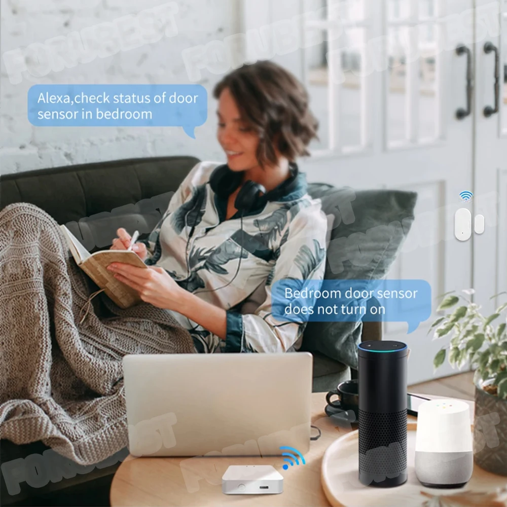 Sensore per porte e finestre FORUBEST per tutti i sensori di distanza intelligente di sicurezza per allarme domestico Wireless Zigbee per rilevare il Gateway di bisogno di porte aperte