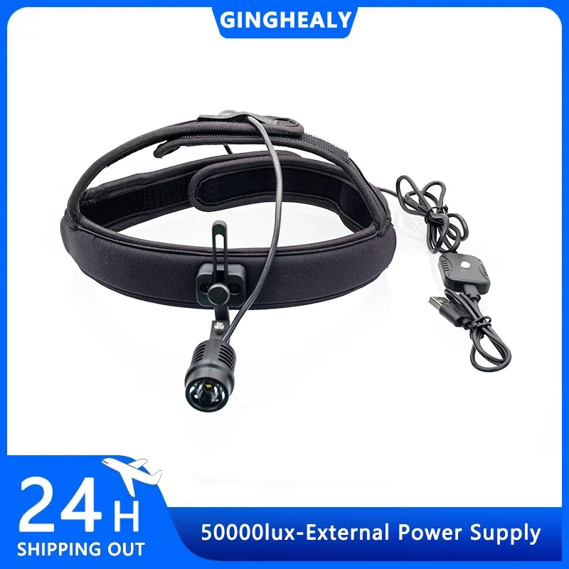 

Налобный светодиодный фонарь Ginghealy 5W с регулируемой яркостью, сфокусированным светом и увеличительным стеклом, USB-интерфейс, без батареи
