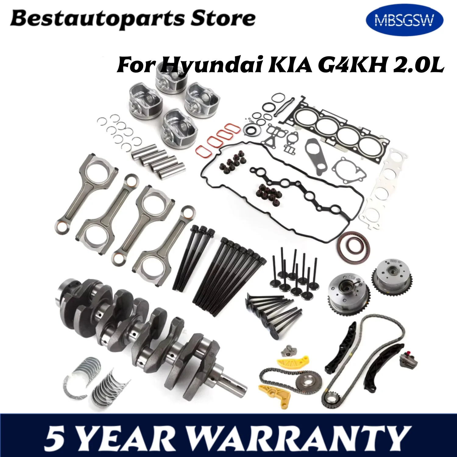 

Engine Rebuild Crankshaft Connecting Rod Bearing Set Fit 2.0 L G4KH For Hyundai Genesis Coupe Sonata Kia Sportage 2.0L L4 GAS
