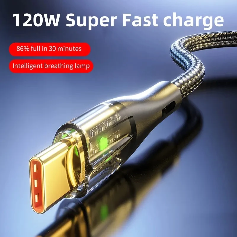 120W 6A USB To Type C Cable Super Fast Charging Data Cord For Xiaomi 12 Redmi Note 11 Samsung S23 S22 Huawei Type-c Charger Cord