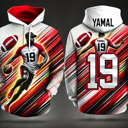 Children's Hoodie 24-25 Football Superstar Yamal Youth Hoodie Casual Loose Street Men's And Girls' Fashionable Oversized Top