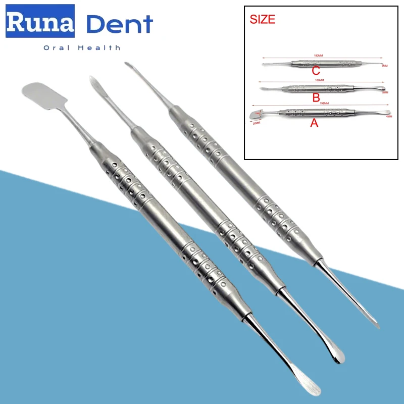 

3pcs Dental Elevator Implant Tool Double Ends Titanium Alloy Periosteal Lifting Retractor Oral Surgery Kit