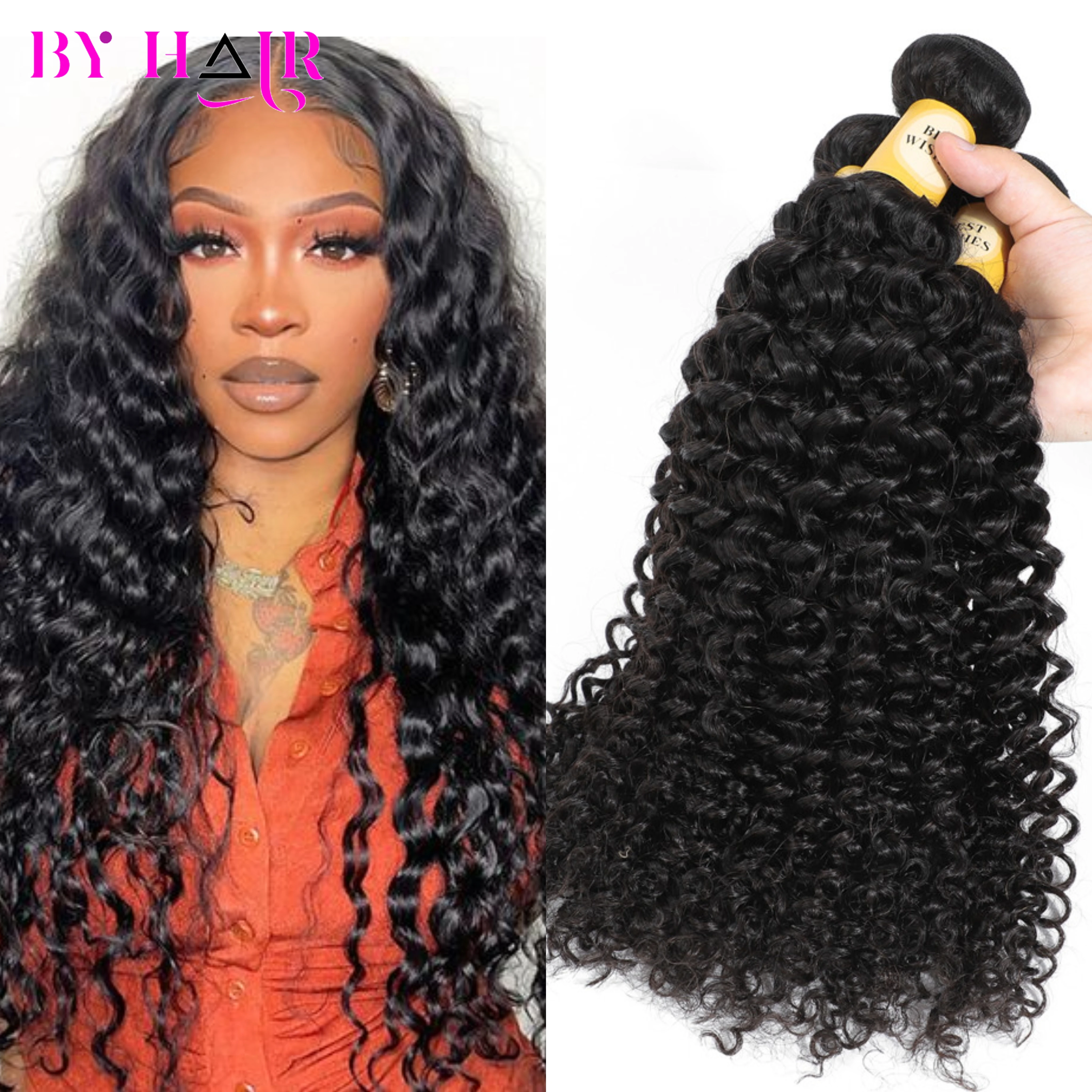 12A Water Wave Human Hair Bundles Curly Hair Bundles Brazilian Wet and Wavy Natural Black Remy Hair 100% Human Hair Extensions