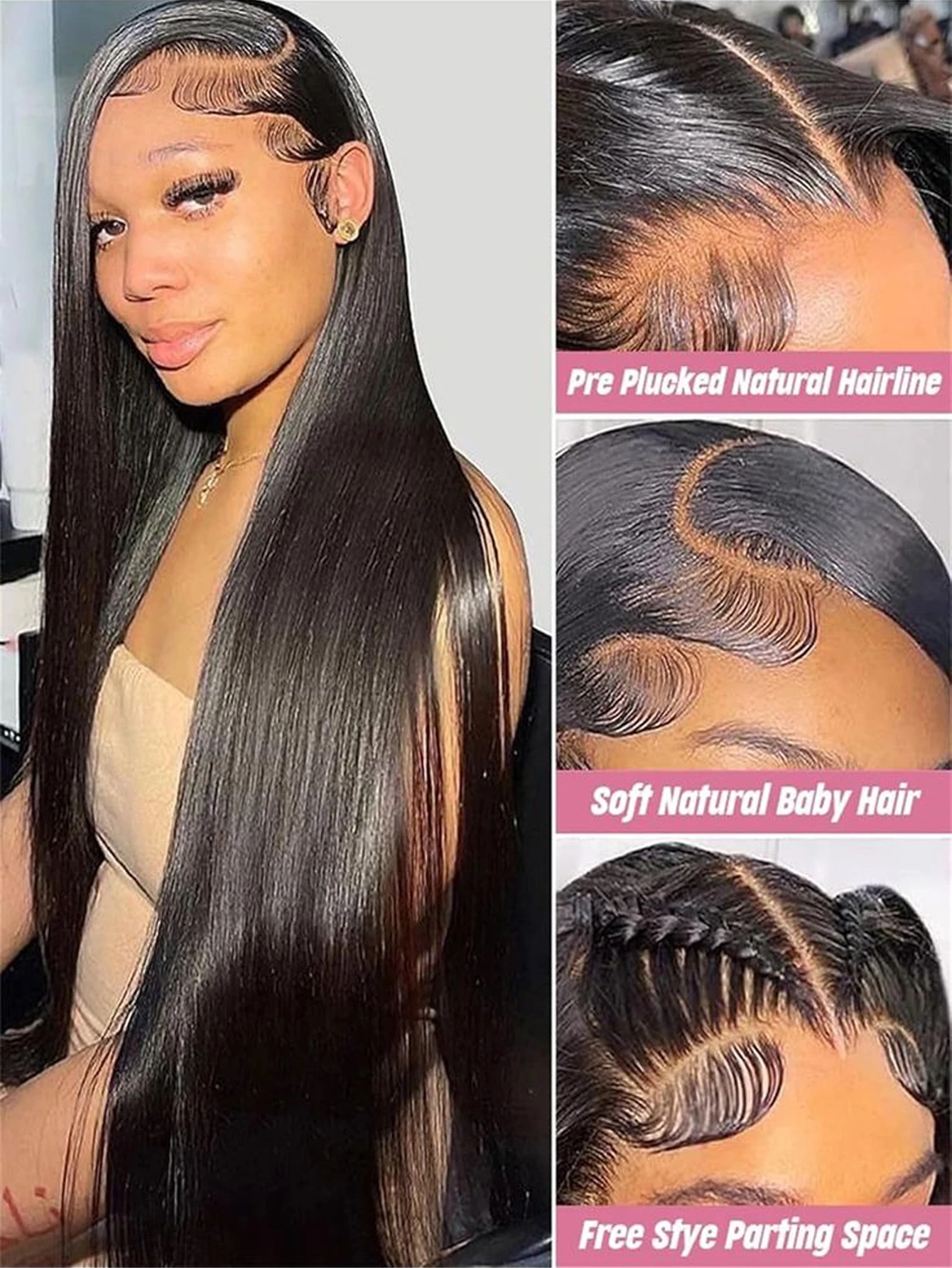 38 40 بوصة شعر طبيعي مفرود باروكة 13x6 HD شفافة الدانتيل الباروكات الأمامية 200 الكثافة البرازيلي ريمي قبل قطعها باروكة من شعر طبيعي