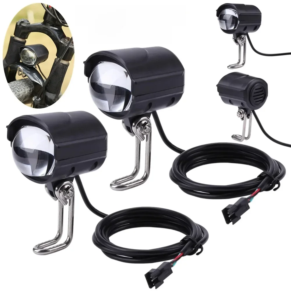 AliExpress NONE 36V-60V E-Bike Horn Light Electric Scooter LED Headlight 5W Waterproof 2 in 1 Horn Lamp Motorcycle Bicycle Flashlight 1/2/3PCS