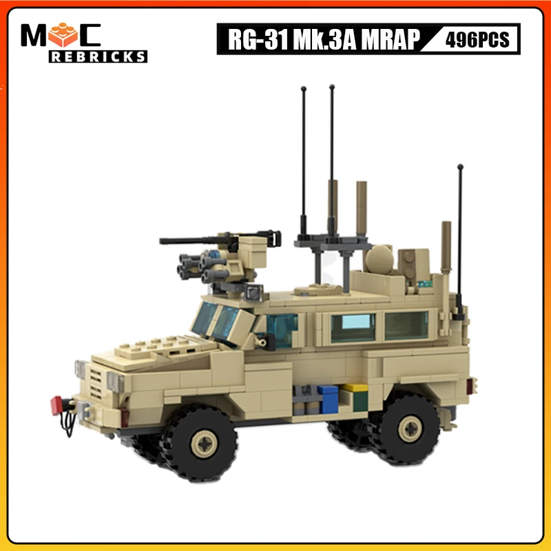 WW2 Militaire Gepantserde Auto Serie US RG-31 Mk MRAP Infanterie Mobiliteit Voertuig MOC Bouwstenen Leger Truck Model Bricks Speelgoed