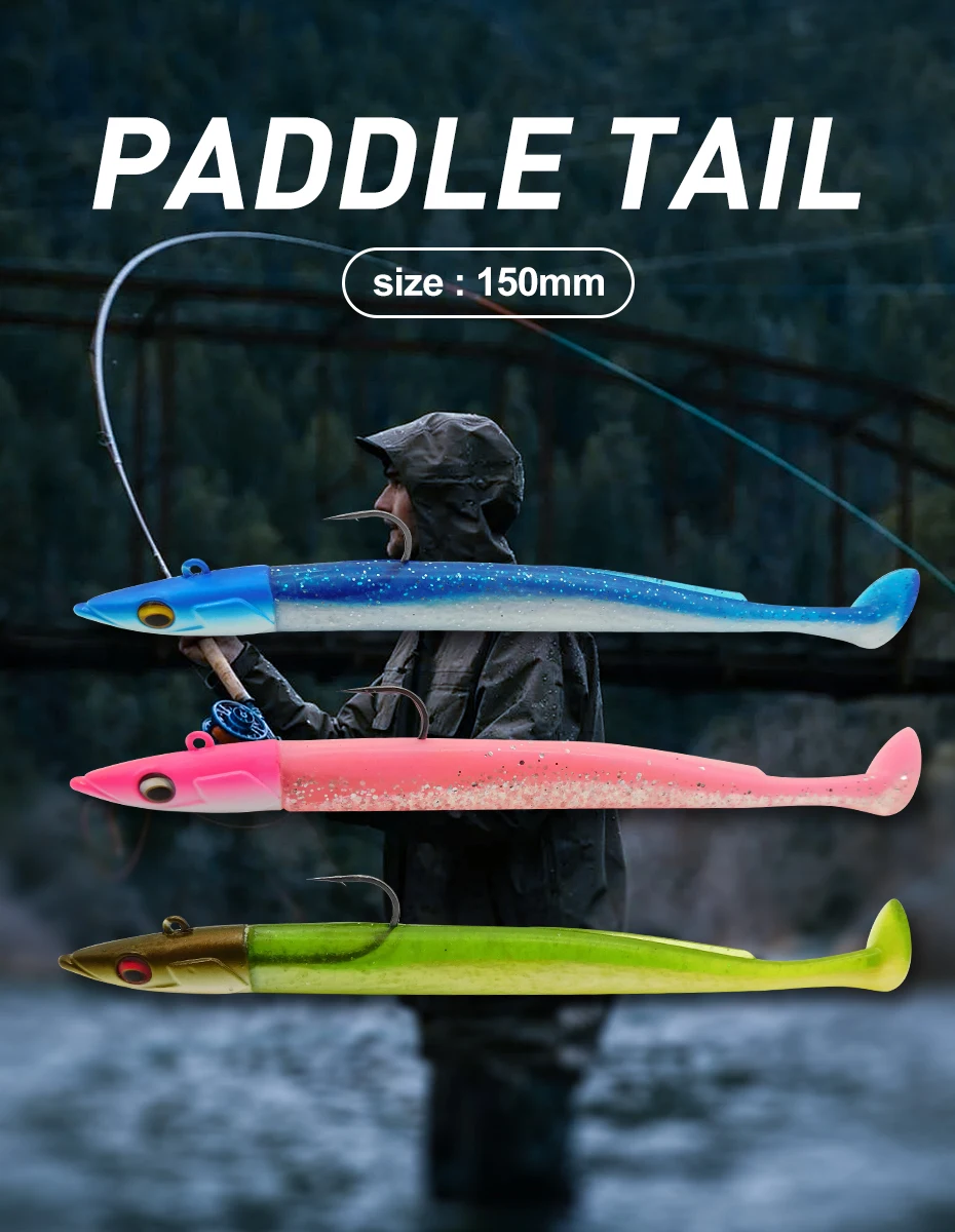 ESFISHING Weiche Angelköder Leurre Souple Crazy Paddle Tail 150mm Swimbait Lebensecht für Hecht Barsch Forelle Pescas – Detail 1
