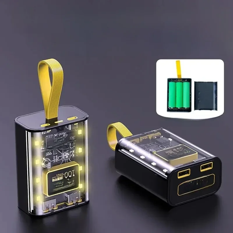 3*18650 étuis de batterie externe boîte de rangement de batterie veilleuse double Charge USB coque de bricolage pour iPhone Xiaomi 18650 boîte de rangement de batterie