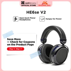 HIFIMAN HE6se Full-Size Over Ear Planar Magnetic Audiophile Headphones
