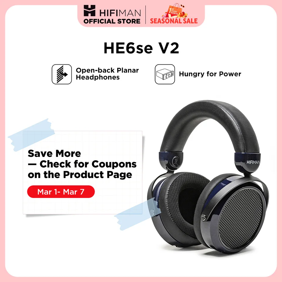 HIFIMAN HE6se Full-Size Over Ear Planar Magnetic Audiophile