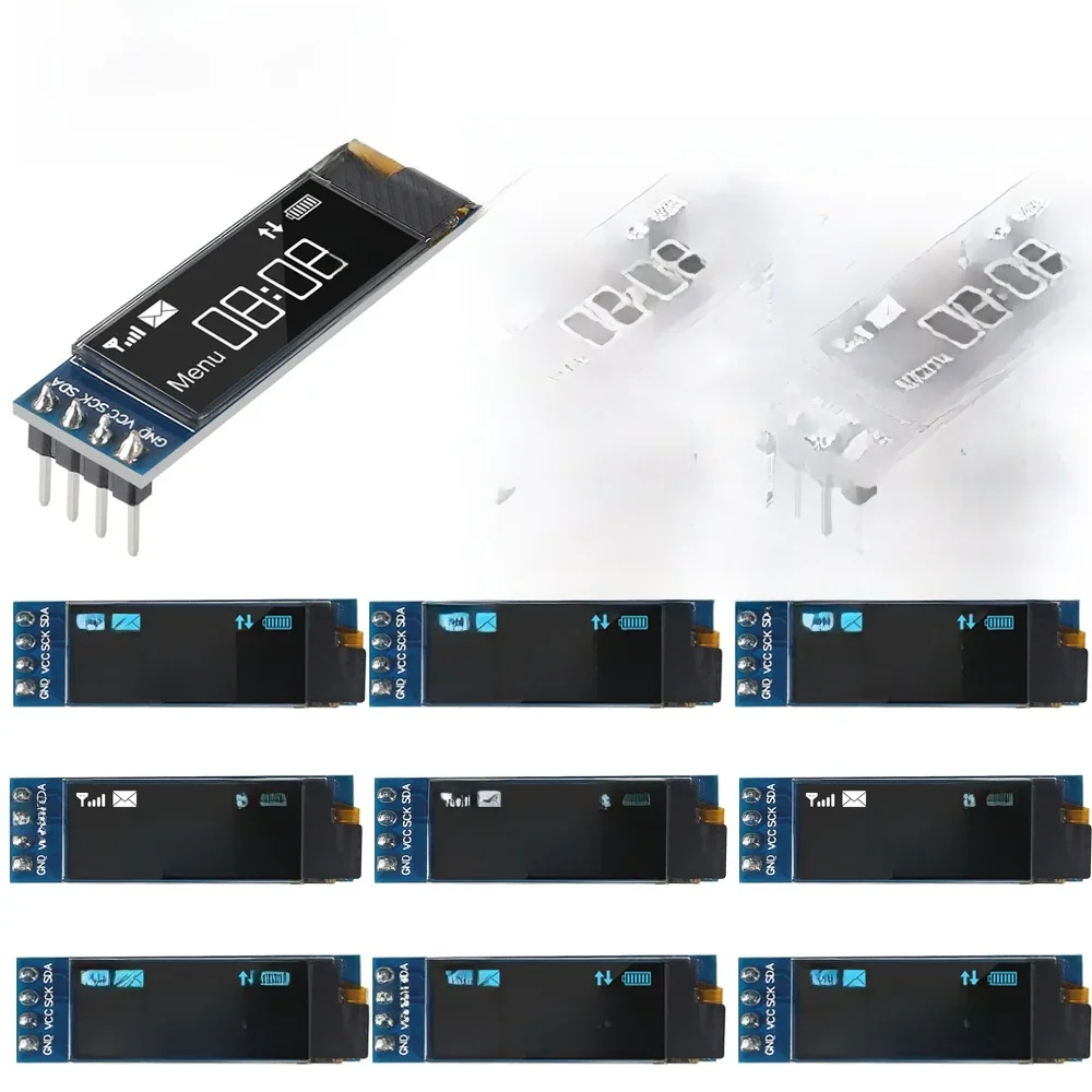 1-10 szt. 0,91-calowy moduł wyświetlacza OLED biały/niebieski OLED 128X32 LCD LED SSD1306 12832 0,91 IIC I2C komunikacja dla Arduino — zdjęcie produktu 7