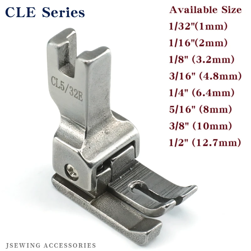 CR1/32E CR1/16E CL1/32E CL1/16E Left / Right Wide Compensating Presser Foot For Single Needle Lockstitch Sewing Machine 0.1 0.2