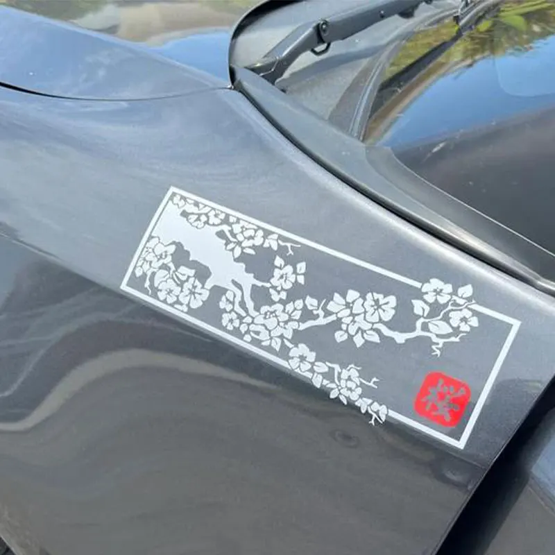 Sakura Tree Cher Car Stickers Anime Laptop Sticker Window Decoration Waterproof Prevent Dask In Die Cutting Vinyl Decals