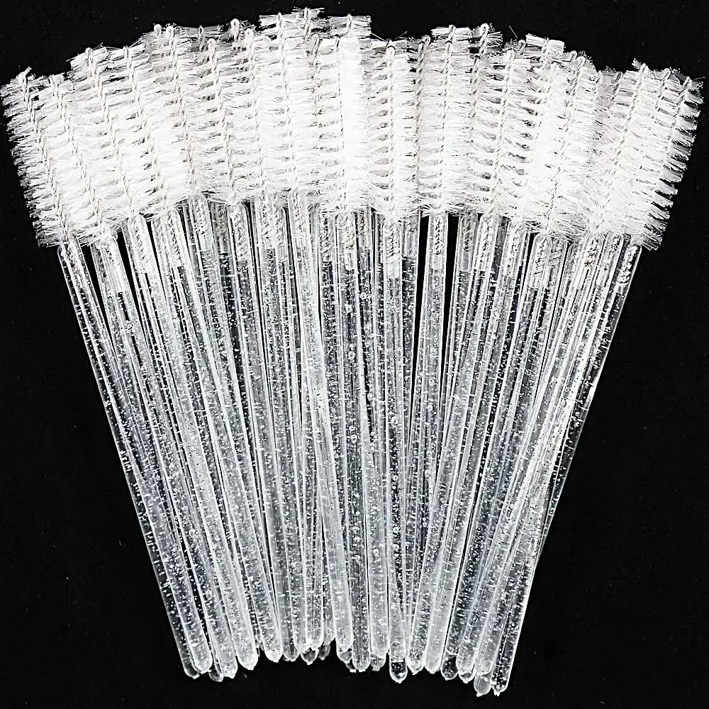 Wegwerp Kristallen Wimpers Borstel Kam 50 Stuks Wimpers Verlenging Mascara Wands Make-up Professionele Make-up Beauty Tool - afbeelding 2