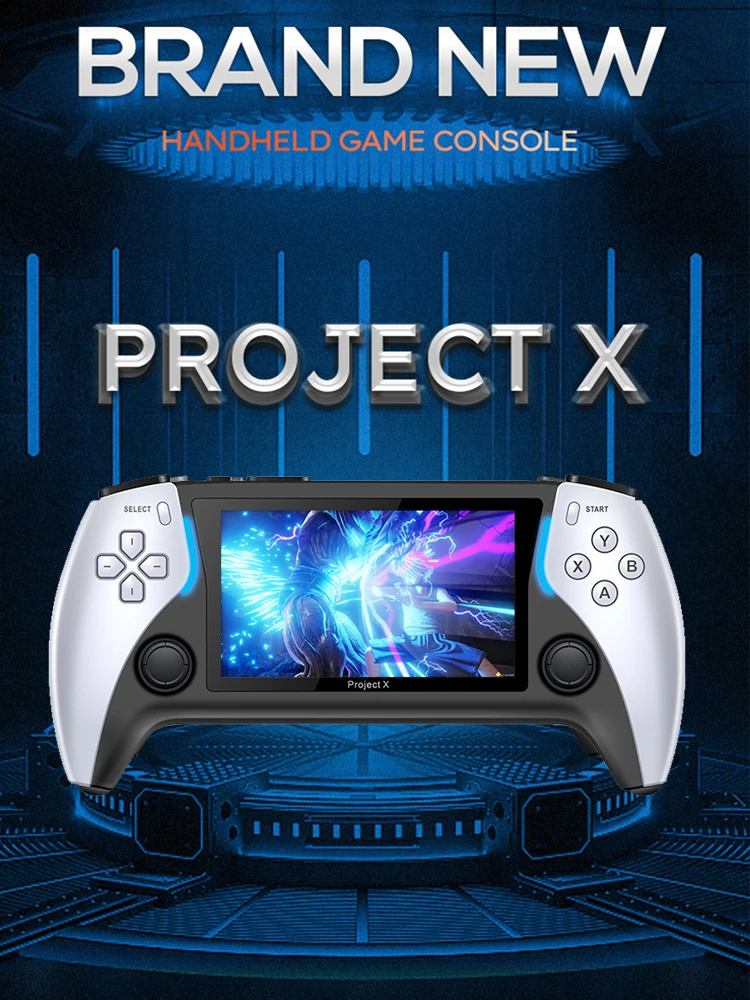 New Project X 4.3 Inch High-Defintion Ips Screenhandheld Game Console Supports Ps1 Arcade Hd Output For Dual Joystick Player