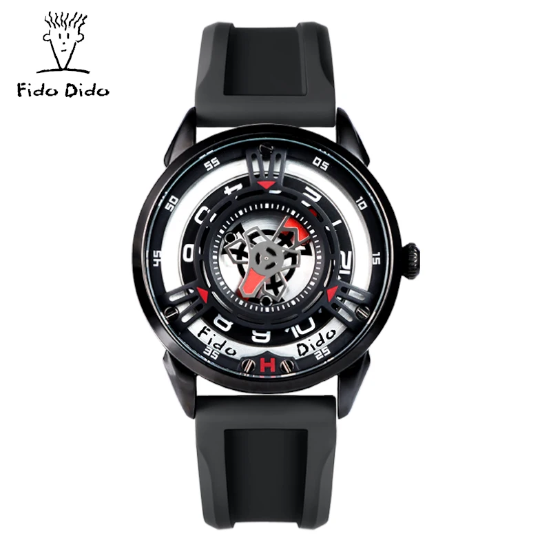 FIDO DIDO Qixi Kid Futurism Series Multi-level Hollow Three-dimensional Design Quartz Couple Watches Model FD2331-924